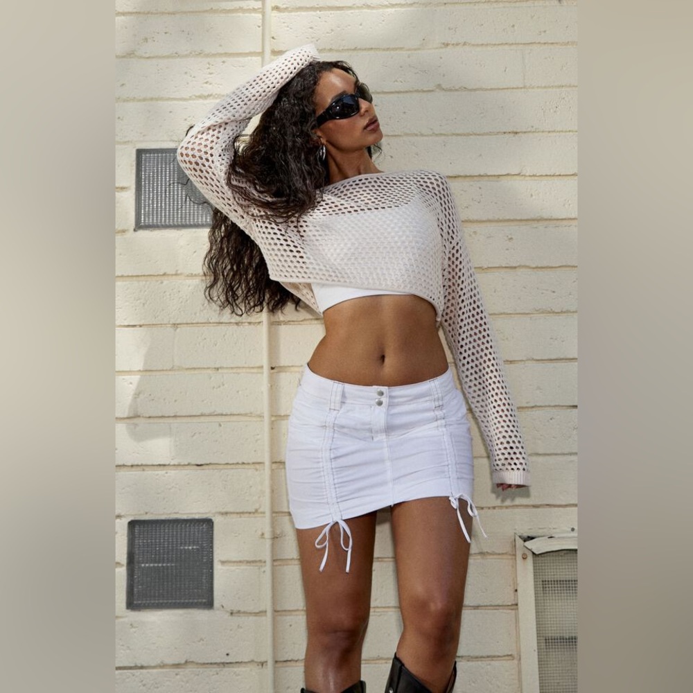 Garage🪩 Runched Mini Skirt l 
Size: L 
Unworn
$45
